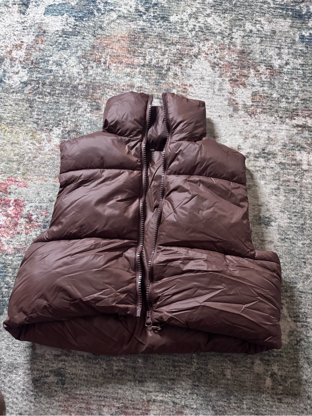 Quilted Puffer Vest in Deep Brown